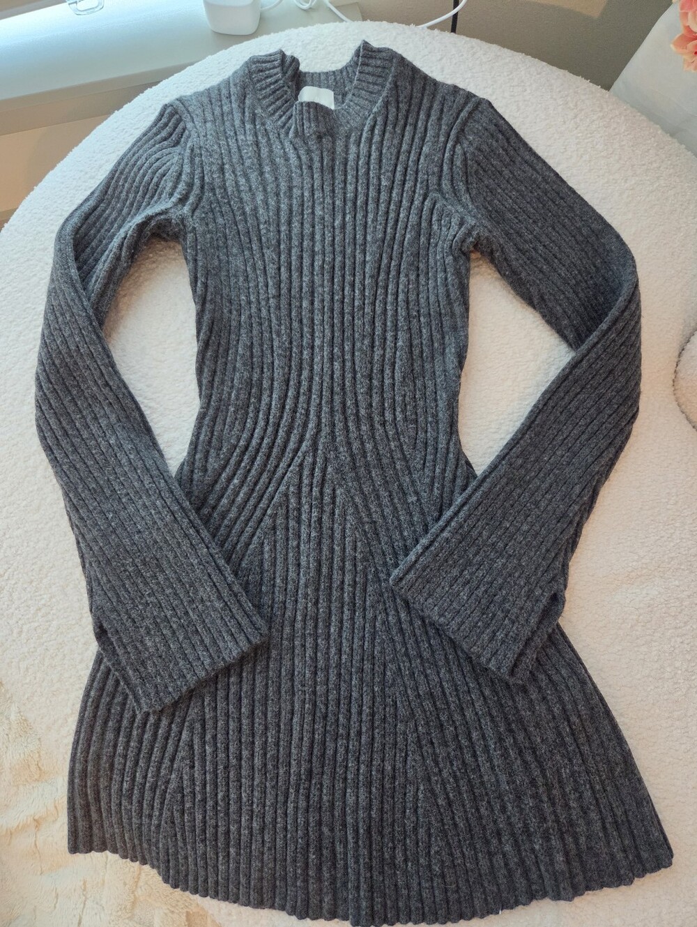 H&M Charcoal Ribbed Knit Dress